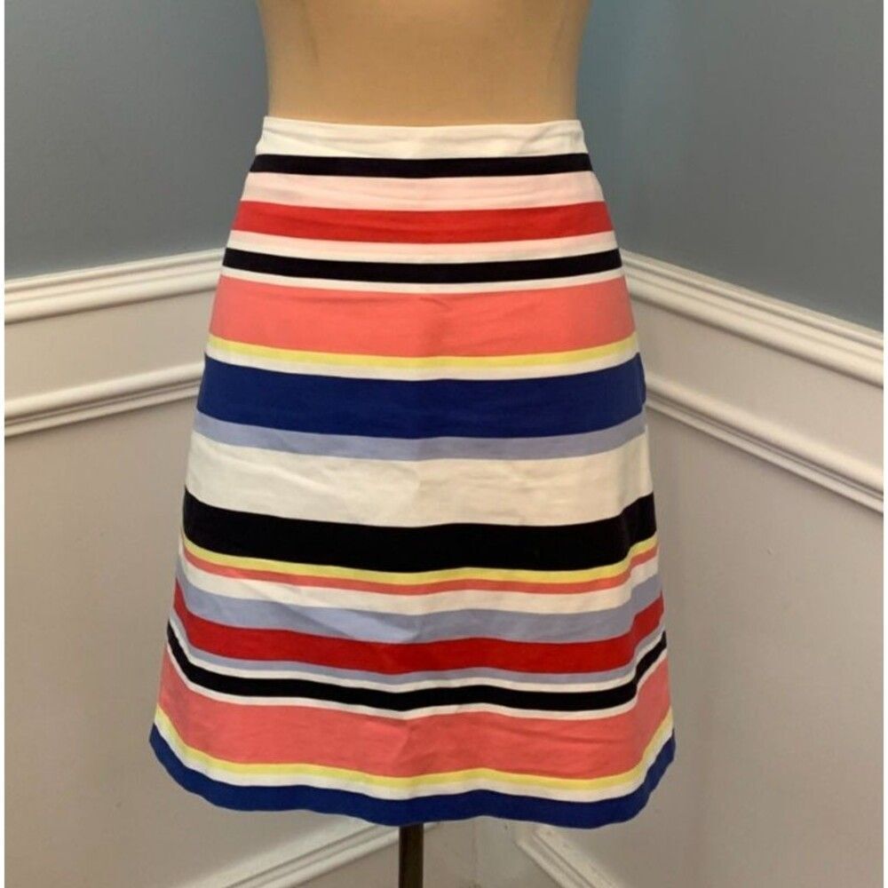 Talbots Skirt Womens 16 Mini Pencil Striped Stretch Lined Office Preppy Academia